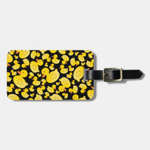 Niedliche schwarze Gummienten Gepäckanhänger