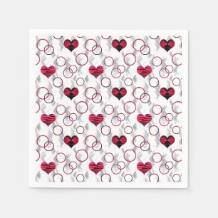 Niedliche schwarze Herzen Serviette