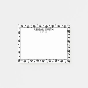 Niedliche schwarze Hundepfähle und Herz - Personal Post-it Klebezettel