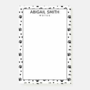 Niedliche schwarze Hundepfähle und Herz - Personal Post-it Klebezettel