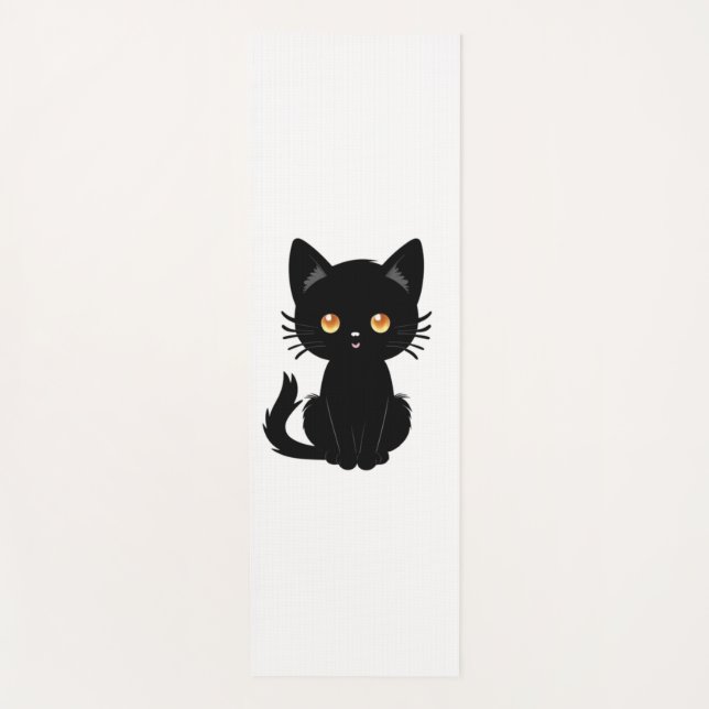 Niedliche Schwarze Katze 2 Yogamatte (Vorderseite)