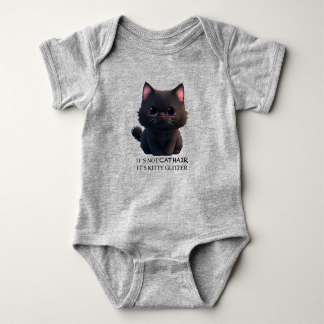 Niedliche schwarze Katze Baby Strampler (Vorderseite)