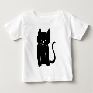 Niedliche schwarze Katze Baby T-shirt