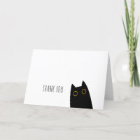 Niedliche schwarze Katze Faltkarte Danke Karte