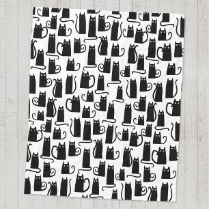 Niedliche Schwarze Katze Fleecedecke