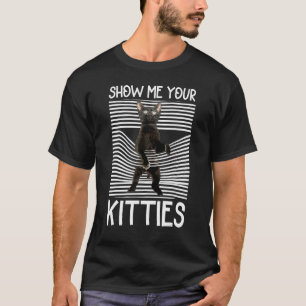 Niedliche Schwarze Katze für Männer Frauen zeigen  T-Shirt