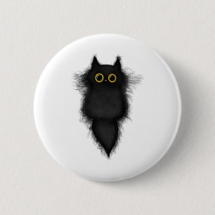 Niedliche Schwarze Katze Gelbe Augen Katzenwelse K Button