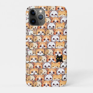 Niedliche schwarze Katze in orangefarbenen Katzen Case-Mate iPhone Hülle