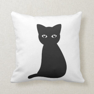 Niedliche Schwarze Katze Kissen