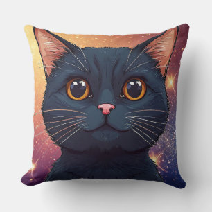 Niedliche Schwarze Katze Kissen