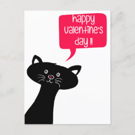 Niedliche Schwarze Katze - Klassenzimmer Valentins Postkarte