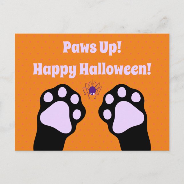 Niedliche Schwarze Katze kleben Halloween Postkart Postkarte (Vorderseite)