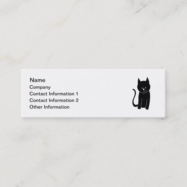 Niedliche schwarze Katze Mini Visitenkarte (Vorderseite)