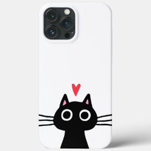Niedliche schwarze Katze mit Herz Case-Mate iPhone Hülle