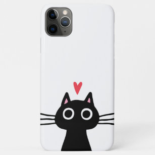 Niedliche schwarze Katze mit Herz Case-Mate iPhone Hülle