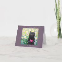 Niedliche Schwarze Katze mit Herz Kitty Sweet I Li