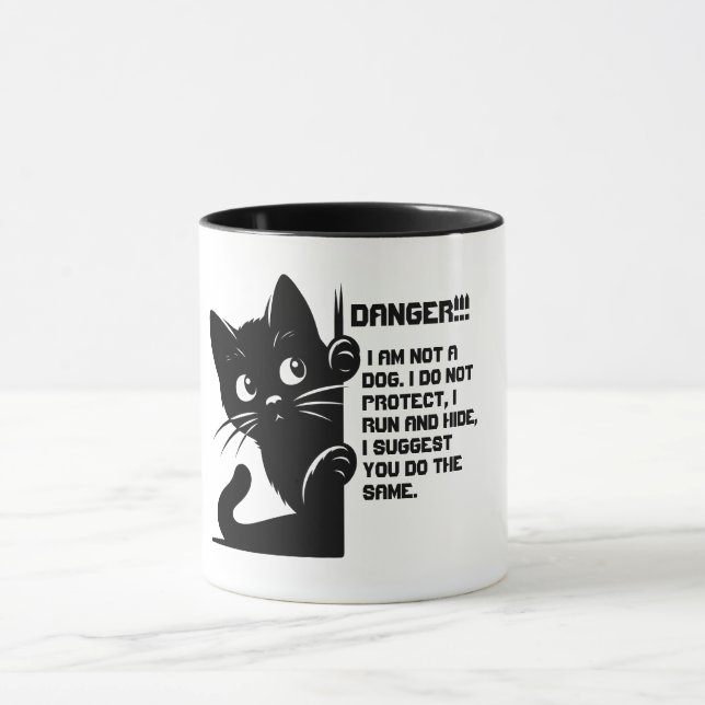 Niedliche schwarze Katze mit viel Spaß Tasse (Zentrum)
