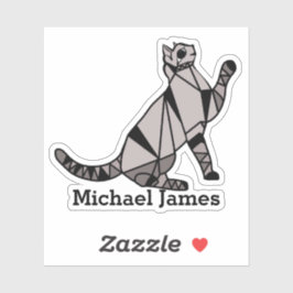 Niedliche schwarze Katze Moderne Tierbezeichnung Aufkleber