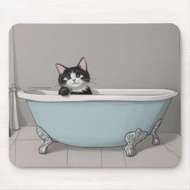 Niedliche Schwarze Katze Mousepad (Vorne)