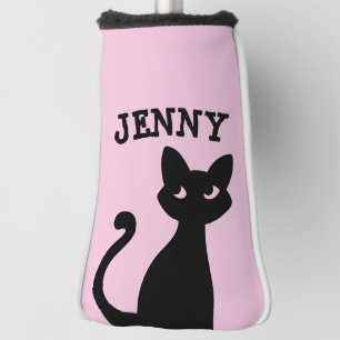 NIEDLICHE SCHWARZE KATZE PERSONALISIERT GOLFKOPFAB GOLF HEADCOVER