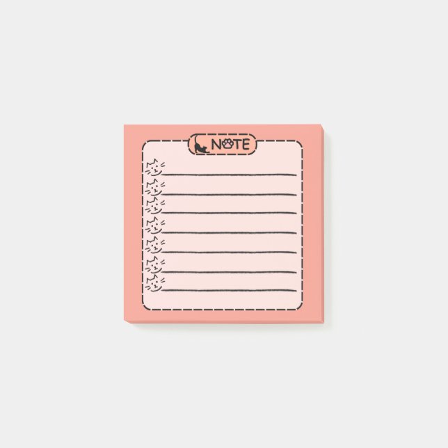 Niedliche schwarze Katze Personalisiert Post-it-Hi Post-it Klebezettel (Vorderseite)