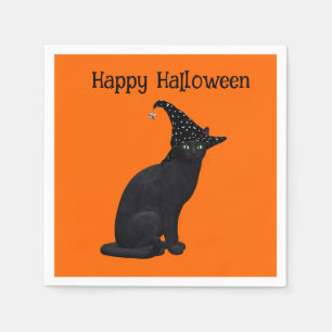 Niedliche Schwarze Katze Serviette