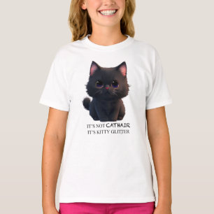 Niedliche schwarze Katze T-Shirt