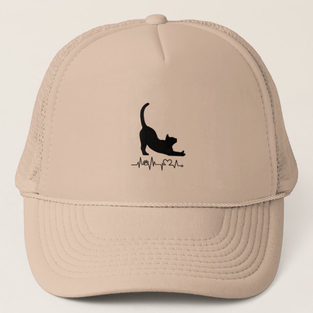 Niedliche Schwarze Katze Truckerkappe (Vorderseite)