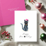 Niedliche Schwarze Katze Weihnachtskarten Feiertagskarte<br><div class="desc">Feiern Sie den Urlaub mit diesen niedlichen Weihnachtskarten mit Samantha, einer festlichen schwarzen Katze, die im charmanten Aquarellstil illustriert ist. Mit einer Weihnachtsmannmütze und einer Ferienbaule auf ihrem Kragen bringt dieses Kätzchen den perfekten Mix aus süß und lustig in die Begrüßungen der Saison. Die witzige "Happy Paw-lidays" Nachricht ist spielerisch...</div>