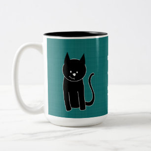 Niedliche Schwarze Katze Zweifarbige Tasse