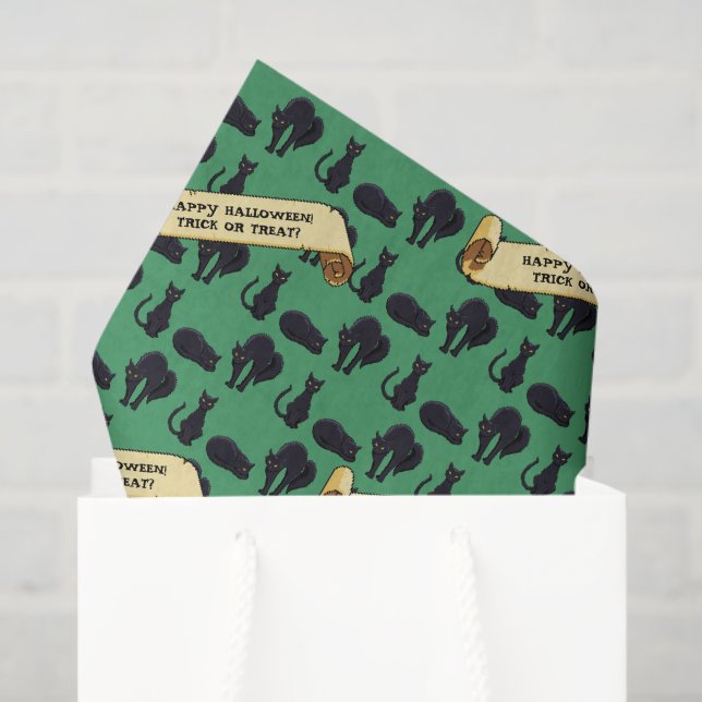 Niedliche schwarze Katzen Glückliches Halloween! T Seidenpapier (Geschenktüte)