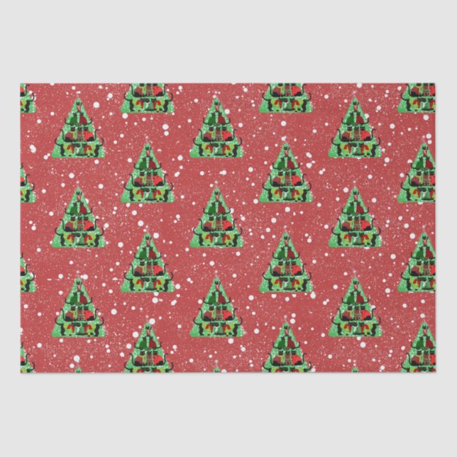 Niedliche Schwarze Katzen in Sweaters Weihnachtsba Seidenpapier (Vorderseite)