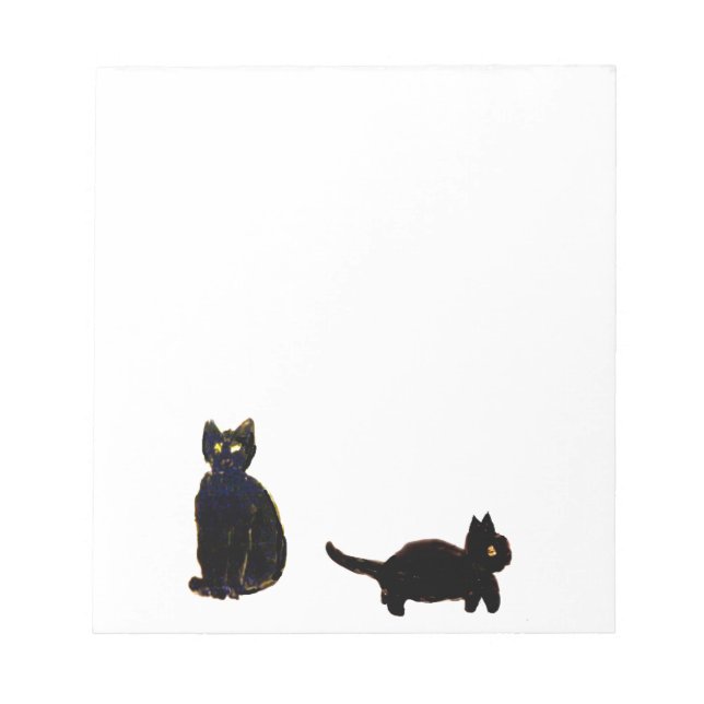 Niedliche Schwarze Katzen Kunst Notizblock (Vorderseite)