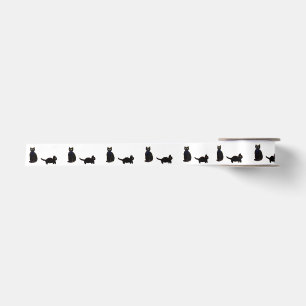 Niedliche Schwarze Katzen Kunst Satinband
