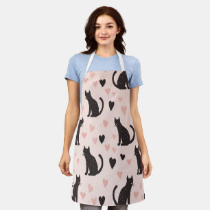 Niedliche Schwarze Katzen Muster Schürze - Herz & 