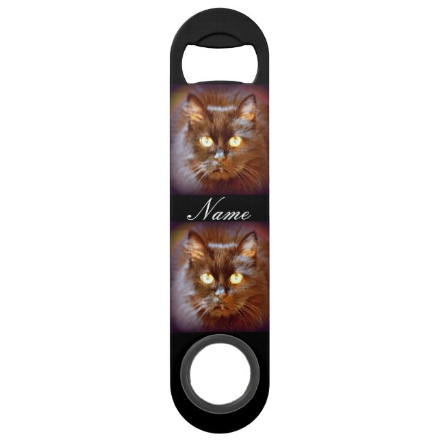 niedliche schwarze Katzen Speed Flaschenöffner (Rückseite)