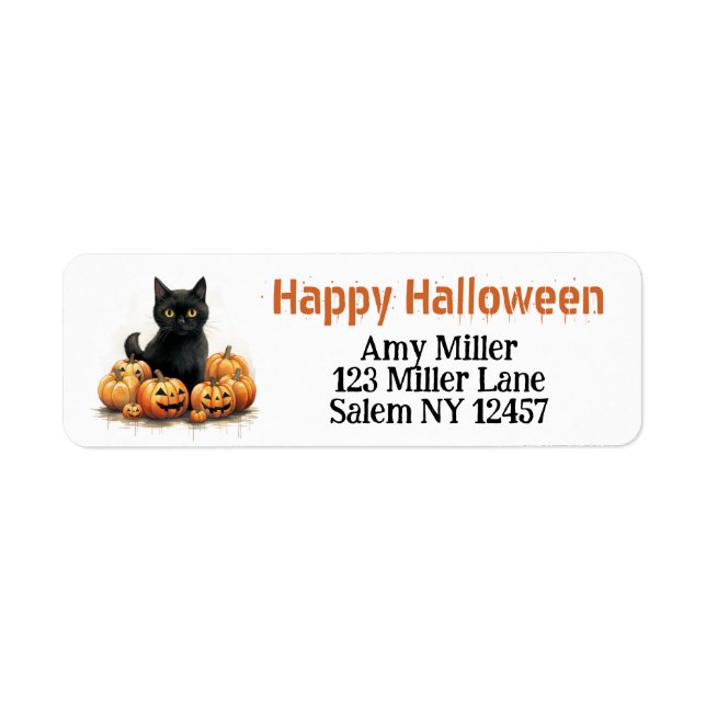 Niedliche Schwarze Kitten mit Jack-O-Lanterns Hall (Vorne)