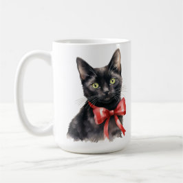 NIEDLICHE SCHWARZE KÜCHE MIT URLAUB ROT BOW KAFFEETASSE