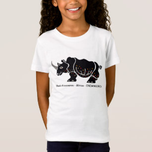 Niedliche schwarze RHINO - gefährdete Tiere - Afri T-Shirt