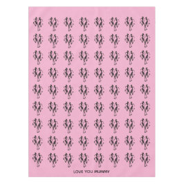 Niedliche, Schwarze Silhouette Festival Tänzer Mum Tischdecke