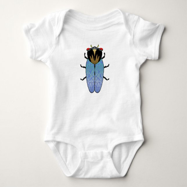 Niedliche schwarze Zikade Baby Strampler (Vorderseite)