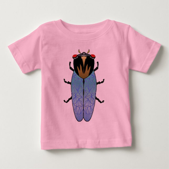 Niedliche schwarze Zikade Baby T-shirt (Vorderseite)