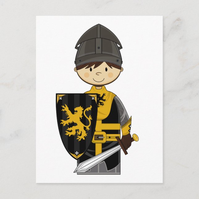 Niedliche schwarzer Ritter-Postkarte Postkarte (Vorderseite)