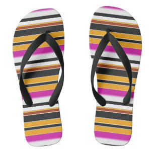 Niedliche, schwarzgelbe Streifen Flip Flops