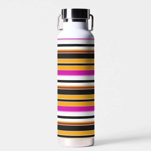 Niedliche, schwarzgelbe Streifen Trinkflasche (Vorne)