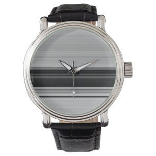 Niedliche schwarzgraue Streifen Armbanduhr