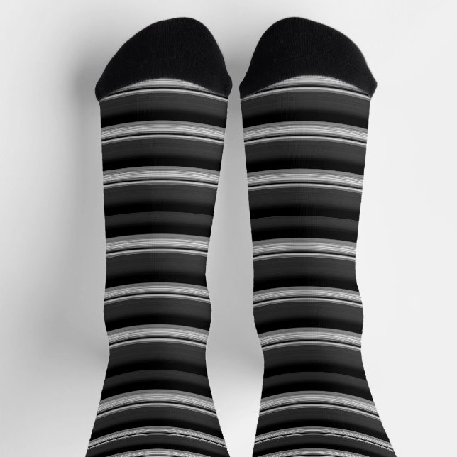 Niedliche schwarzgraue Streifen Socken (Oben)