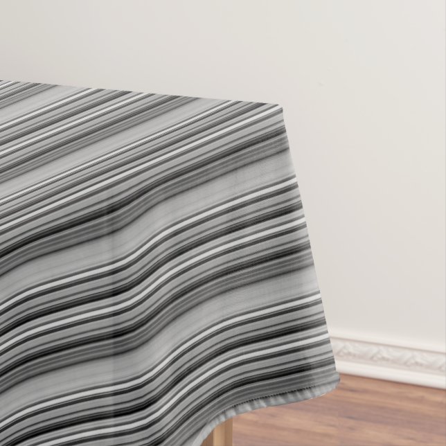 Niedliche schwarzgraue Streifen Tischdecke (Beispiel)