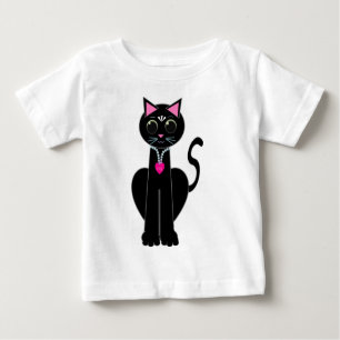 Niedliche Schwarzkatze Baby T-shirt