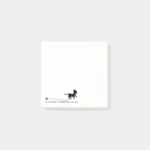 Niedliche Schwarzkatze, Garn und lustiges Zitat Post-it Klebezettel